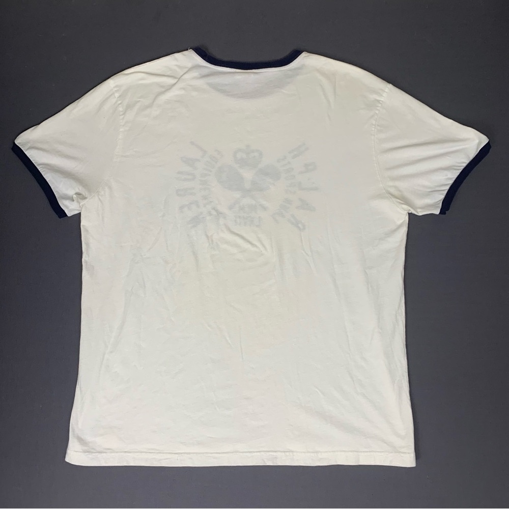 Ralph Lauren Sports Equipment MCM LXVII Ringer T-Shirt Size Large White Men’s - Picture 4 of 7